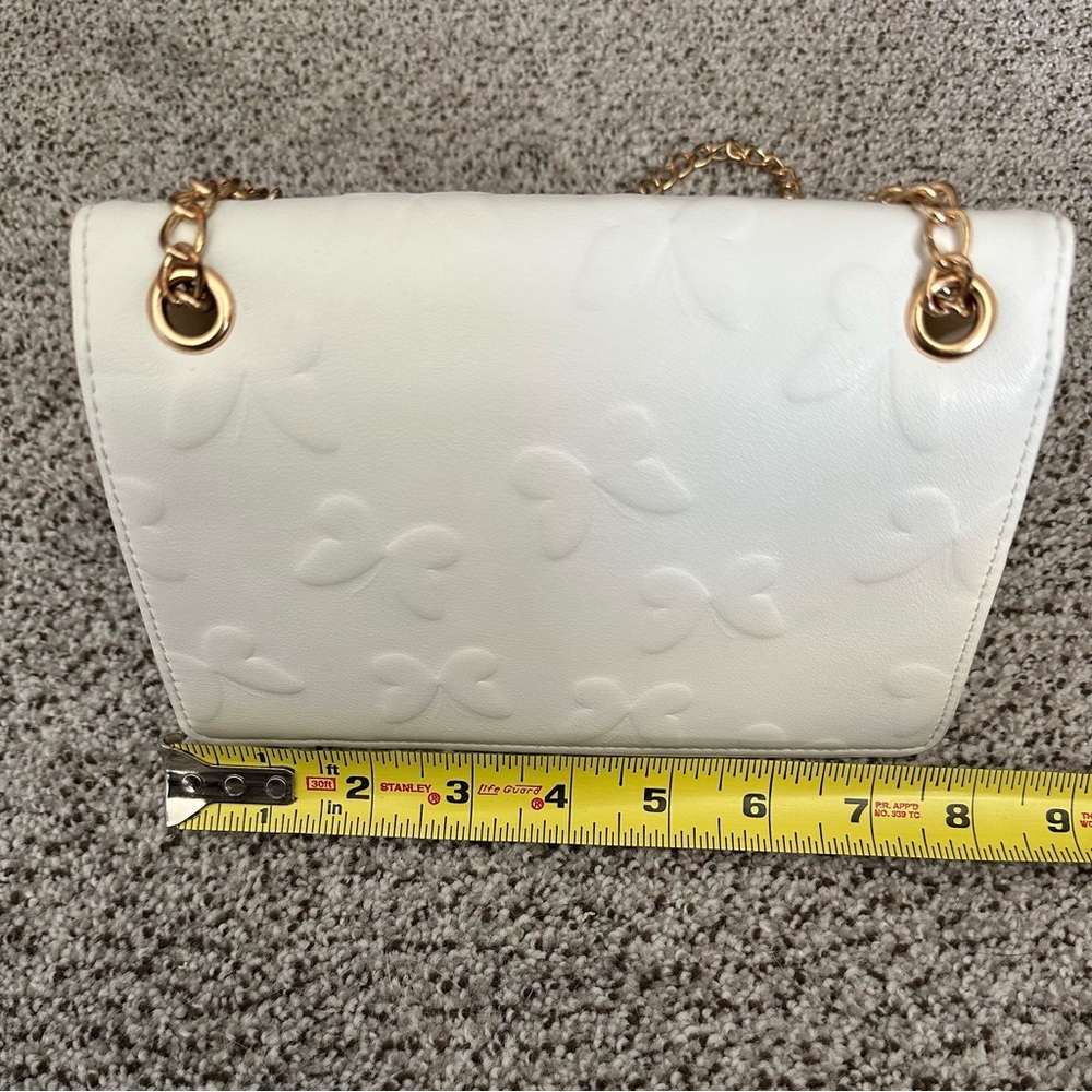 LOVEDREAM Ivory Jelly Flap Bag Butterflies Double Chains Mini Crossbody R $55 - Picture 15 of 16